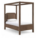  Color_Brown  Size_Twin  --  Salina Brown Velvet Upholstered Twin Bed IMAGE 1
