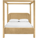 Color_Camel  Size_Queen  --  Salina Camel Velvet Upholstered Queen Bed IMAGE 3