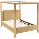  Color_Camel  Size_Queen  --  Salina Camel Velvet Upholstered Queen Bed IMAGE 6