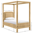  Meridian Salina Camel Velvet Upholstered Twin Bed IMAGE 10