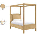  Meridian Salina Camel Velvet Upholstered Twin Bed IMAGE 11