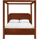  Color_Cognac  Size_Full  --  Salina Cognac Velvet Upholstered Full Bed IMAGE 3
