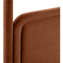  Meridian Salina Cognac Velvet Upholstered Full Bed IMAGE 9