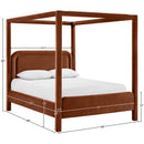  Meridian Salina Cognac Velvet Upholstered Queen Bed IMAGE 10