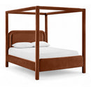  Color_Cognac  Size_Queen  --  Salina Cognac Velvet Upholstered Queen Bed IMAGE 1