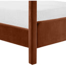  Meridian Salina Cognac Velvet Upholstered Queen Bed IMAGE 8