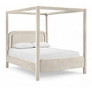  Color_Cream  Size_Full  --  Salina Cream Velvet Upholstered Full Bed IMAGE 1