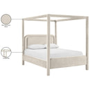  Meridian Salina Cream Velvet Upholstered King Bed IMAGE 11