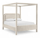  Meridian Salina Cream Velvet Upholstered King Bed IMAGE 1