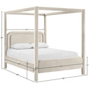  Meridian Salina Cream Velvet Upholstered Queen Bed IMAGE 10