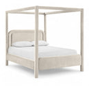  Meridian Salina Cream Velvet Upholstered Queen Bed IMAGE 1