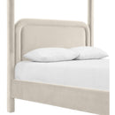  Meridian Salina Cream Velvet Upholstered Queen Bed IMAGE 7