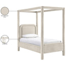  Meridian Salina Cream Velvet Upholstered Twin Bed IMAGE 11