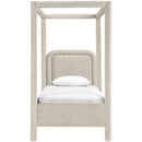  Meridian Salina Cream Velvet Upholstered Twin Bed IMAGE 3