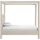  Color_Cream  Size_Twin  --  Salina Cream Velvet Upholstered Twin Bed IMAGE 4
