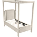  Color_Cream  Size_Twin  --  Salina Cream Velvet Upholstered Twin Bed IMAGE 6
