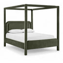  Color_Green  Size_Full  --  Salina Green Velvet Upholstered Full Bed IMAGE 1