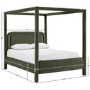  Meridian Salina Green Velvet Upholstered King Bed IMAGE 10