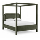  Color_Green  Size_King  --  Salina Green Velvet Upholstered King Bed IMAGE 1