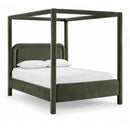  Meridian Salina Green Velvet Upholstered Queen Bed IMAGE 1