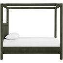  Color_Green  Size_Queen  --  Salina Green Velvet Upholstered Queen Bed IMAGE 4