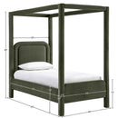  Meridian Salina Green Velvet Upholstered Twin Bed IMAGE 10