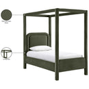  Meridian Salina Green Velvet Upholstered Twin Bed IMAGE 11
