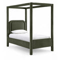  Color_Green Size_Twin -- Salina Green Velvet Upholstered Twin Bed IMAGE 1