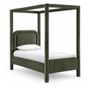  Color_Green  Size_Twin  --  Salina Green Velvet Upholstered Twin Bed IMAGE 1