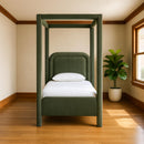  Meridian Salina Green Velvet Upholstered Twin Bed IMAGE 2