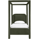  Color_Green  Size_Twin  --  Salina Green Velvet Upholstered Twin Bed IMAGE 3