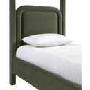 Meridian Salina Green Velvet Upholstered Twin Bed IMAGE 7
