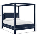  Meridian Salina Navy Velvet Upholstered Full Bed IMAGE 10