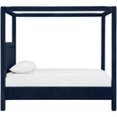  Color_Navy  Size_Queen  --  Salina Navy Velvet Upholstered Queen Bed IMAGE 4