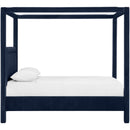  Meridian Salina Navy Velvet Upholstered Queen Bed IMAGE 4