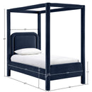  Meridian Salina Navy Velvet Upholstered Twin Bed IMAGE 10