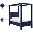  Meridian Salina Navy Velvet Upholstered Twin Bed IMAGE 11