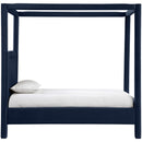  Meridian Salina Navy Velvet Upholstered Twin Bed IMAGE 4
