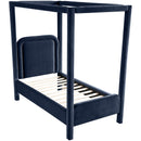  Meridian Salina Navy Velvet Upholstered Twin Bed IMAGE 6