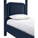  Meridian Salina Navy Velvet Upholstered Twin Bed IMAGE 7