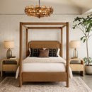  Color_Saddle  Size_King  --  Salina Saddle Velvet Upholstered King Bed IMAGE 2