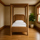  Color_Saddle  Size_Twin  --  Salina Saddle Velvet Upholstered Twin Bed IMAGE 2
