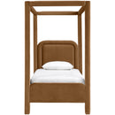  Color_Saddle  Size_Twin  --  Salina Saddle Velvet Upholstered Twin Bed IMAGE 3