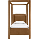  Meridian Salina Saddle Velvet Upholstered Twin Bed IMAGE 3