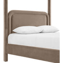  Meridian Salina Taupe Velvet Upholstered Full Bed IMAGE 7