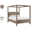  Meridian Salina Taupe Velvet Upholstered King Bed IMAGE 11