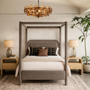  Color_Taupe  Size_King  --  Salina Taupe Velvet Upholstered King Bed IMAGE 2