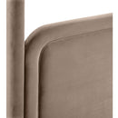  Meridian Salina Taupe Velvet Upholstered King Bed IMAGE 9