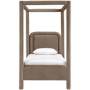  Meridian Salina Taupe Velvet Upholstered Twin Bed IMAGE 3
