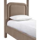  Meridian Salina Taupe Velvet Upholstered Twin Bed IMAGE 7